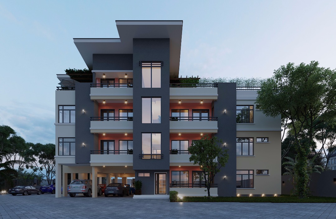 Courtyard exterior view of Penuel Gardens in Lekki Phase II, Lagos