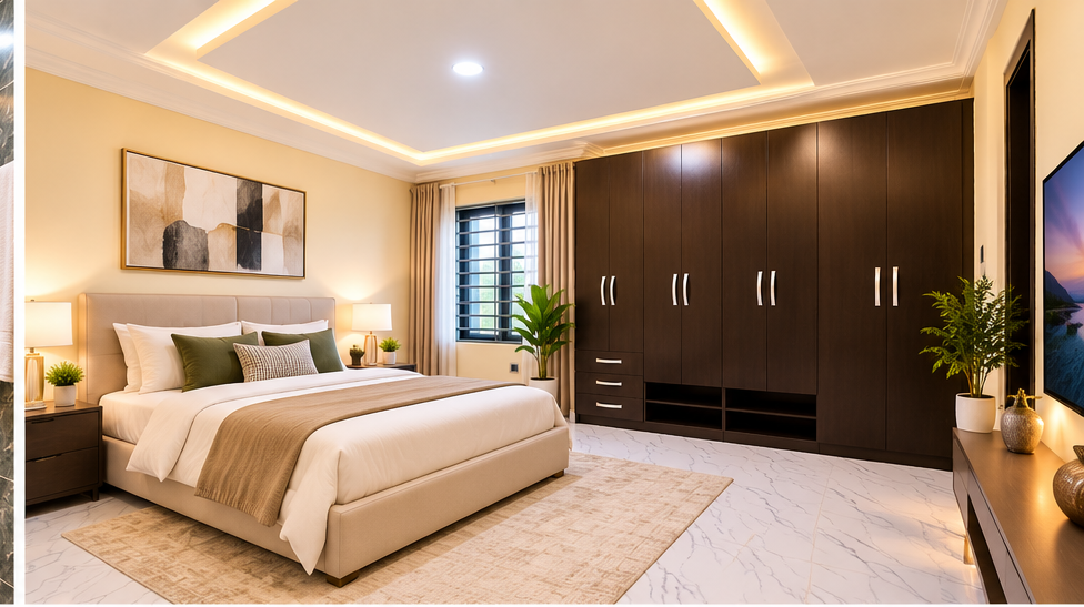 Virtually staged Penuel Gardens master bedroom